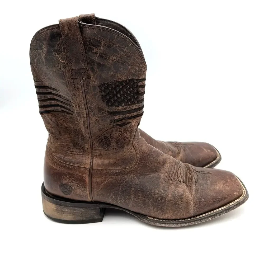 Ariat Circuit Patriot Western Boots Square Toe Men's Brown Size US14D EU48